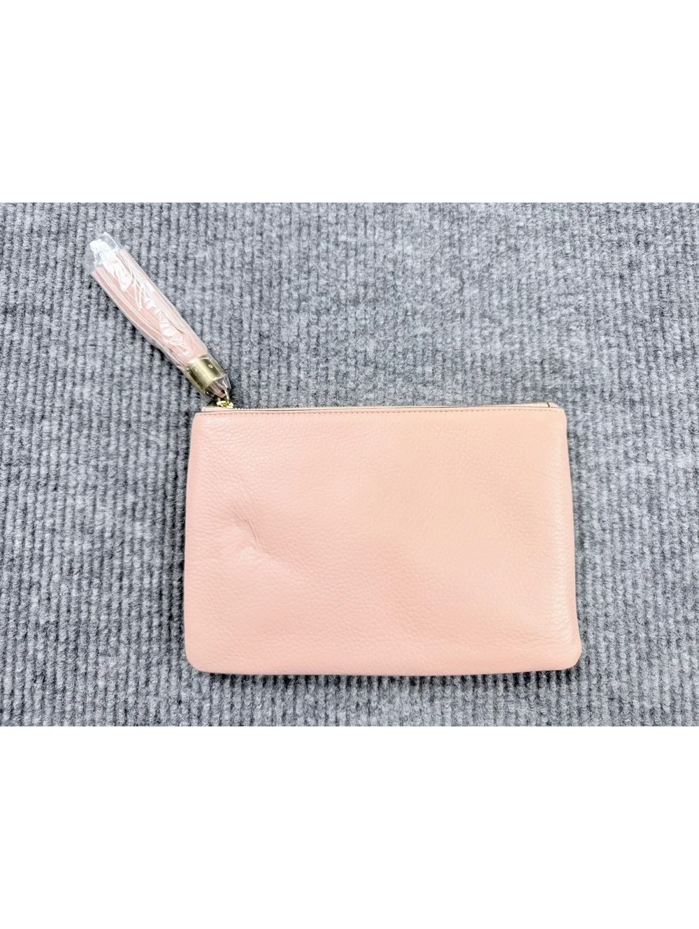 Haloguard Wristlet Clutch Purse Blush Pink Gold Tone Hardware 10x7